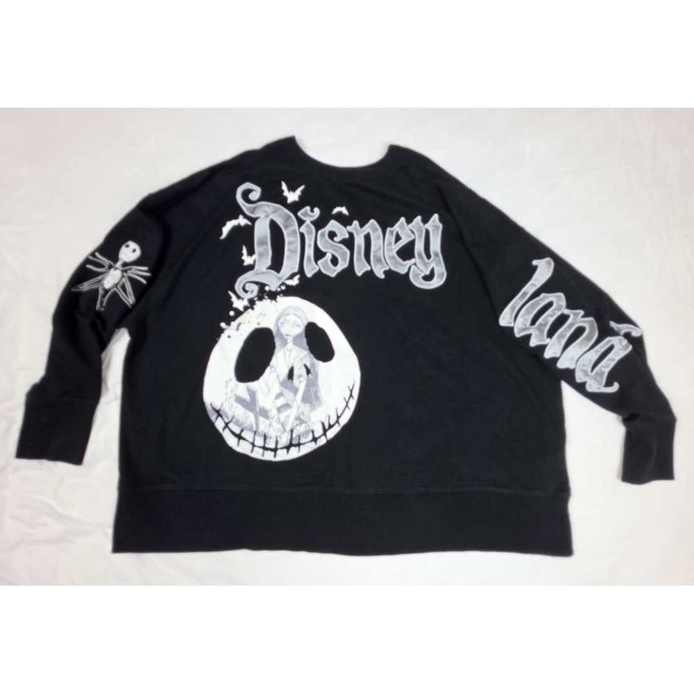 Disney Nightmare Before Christmas Jack Sally Sweatshirt 3X Black Goth Oversized